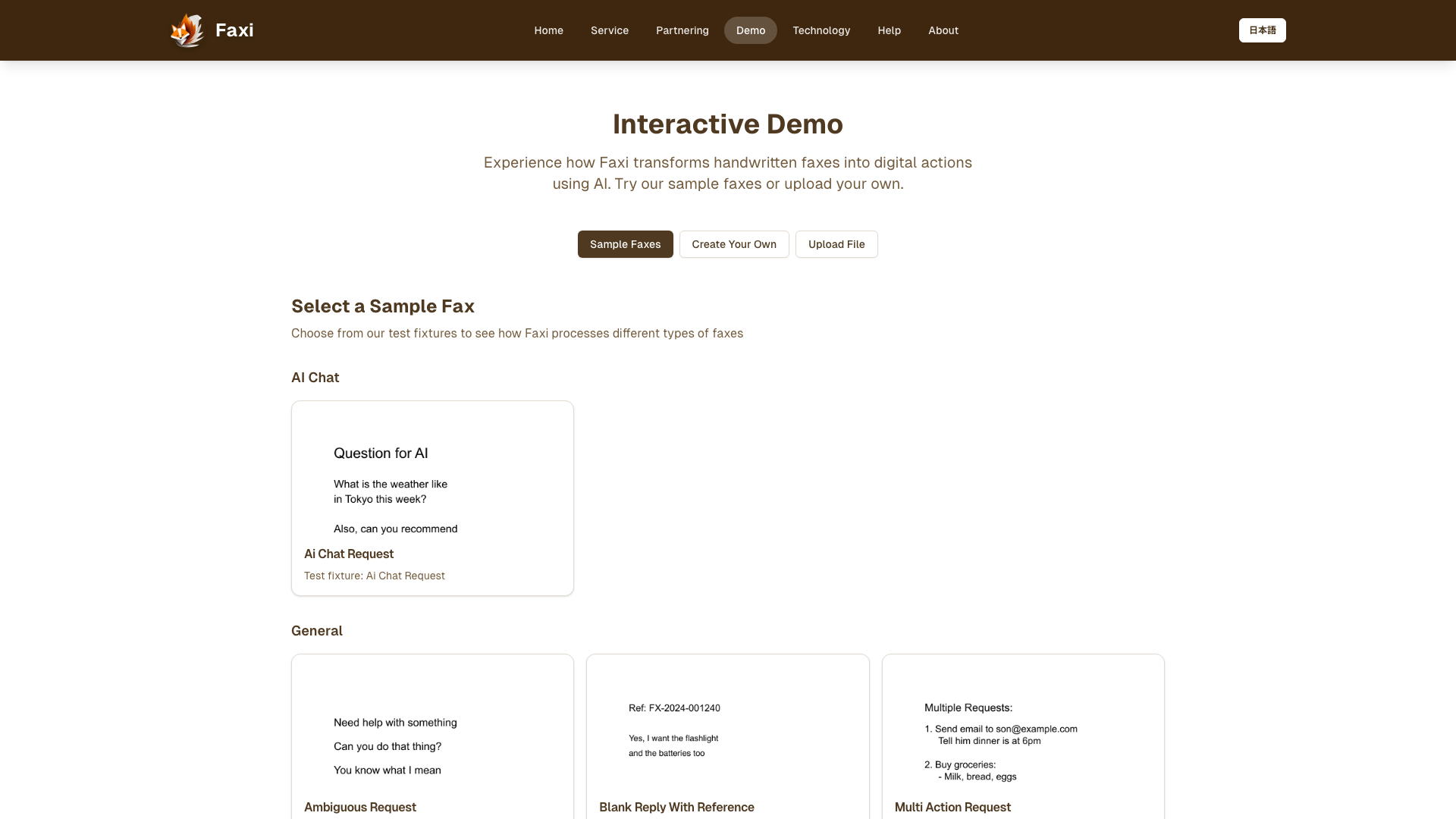 Demo Homepage